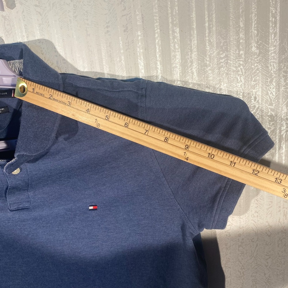 Tommy Hilfiger Mens Custom Fit Polo Large Navy Blue 100% Cotton - Picture 7 of 7